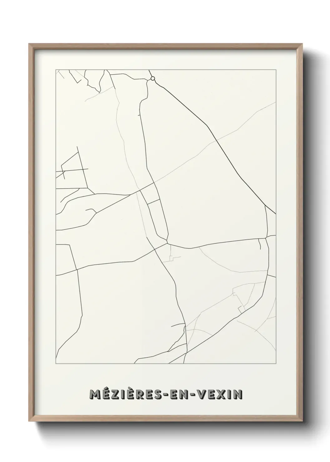 Un poster carte Mézières-en-Vexin