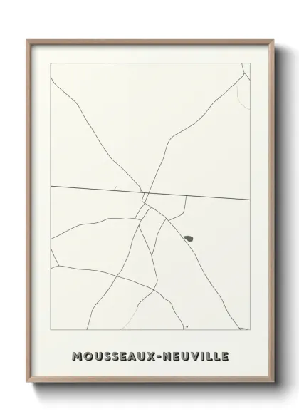 Une affiche de carte sur Mousseaux-Neuville