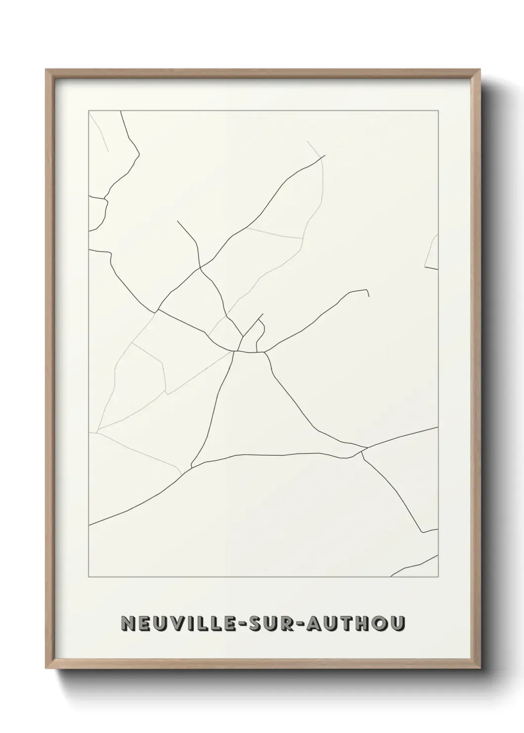 Un poster carte Neuville-sur-Authou