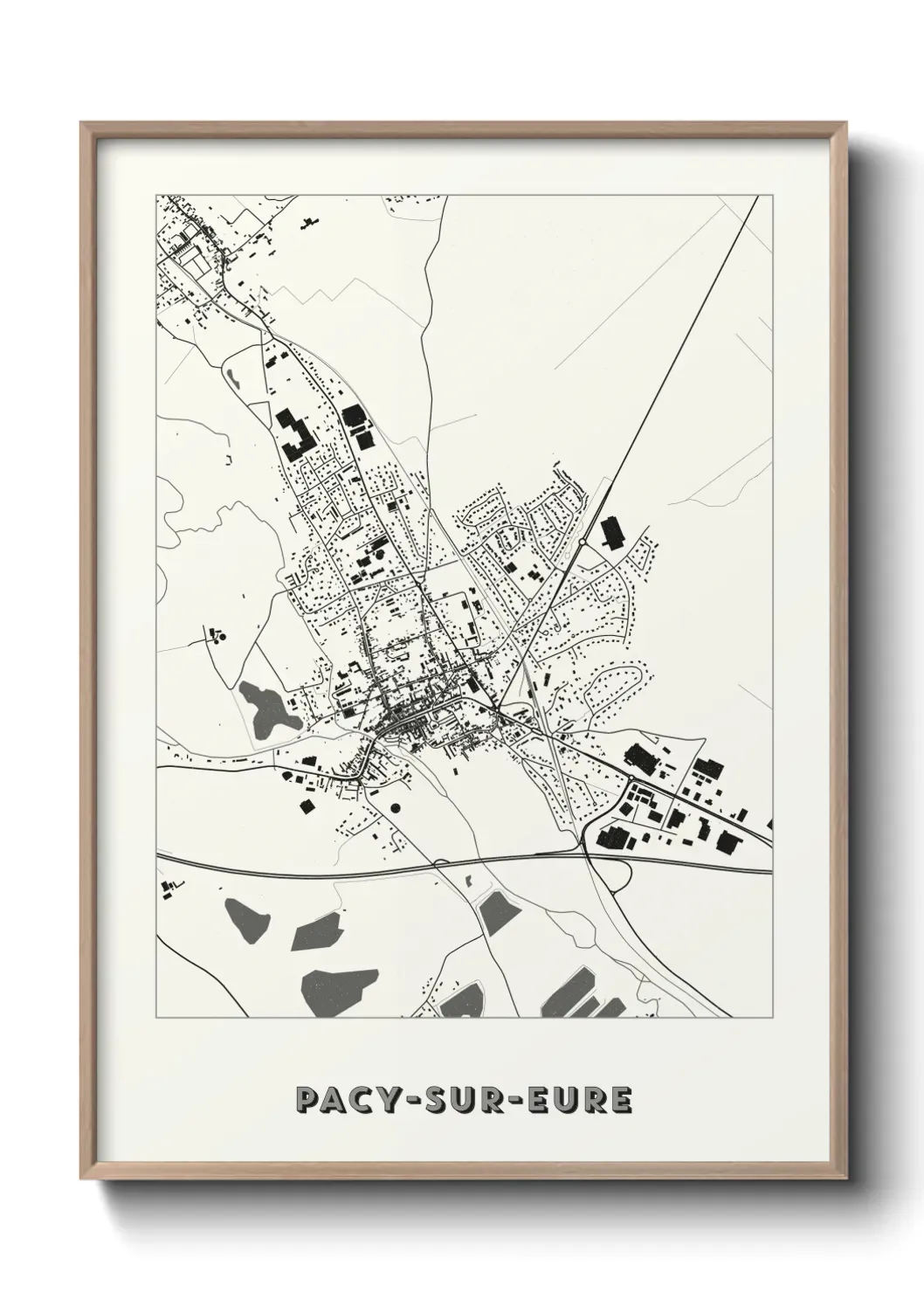 Un poster carte Pacy-sur-Eure