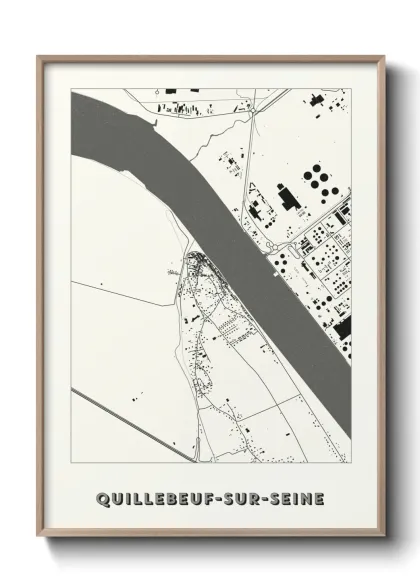 Une affiche de carte sur Quillebeuf-sur-Seine