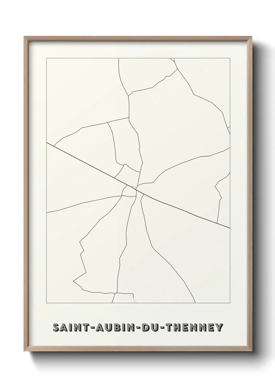 Un poster carte Saint-Aubin-du-Thenney