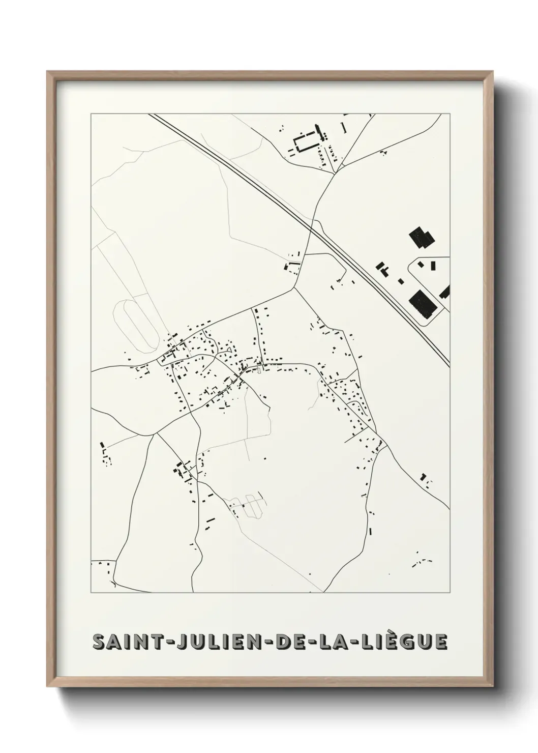 Un poster carte Saint-Julien-de-la-Liègue