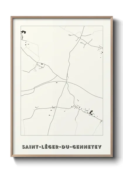 Une affiche de carte sur Saint-Léger-du-Gennetey