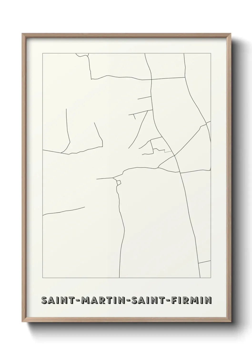 Un poster carte Saint-Martin-Saint-Firmin