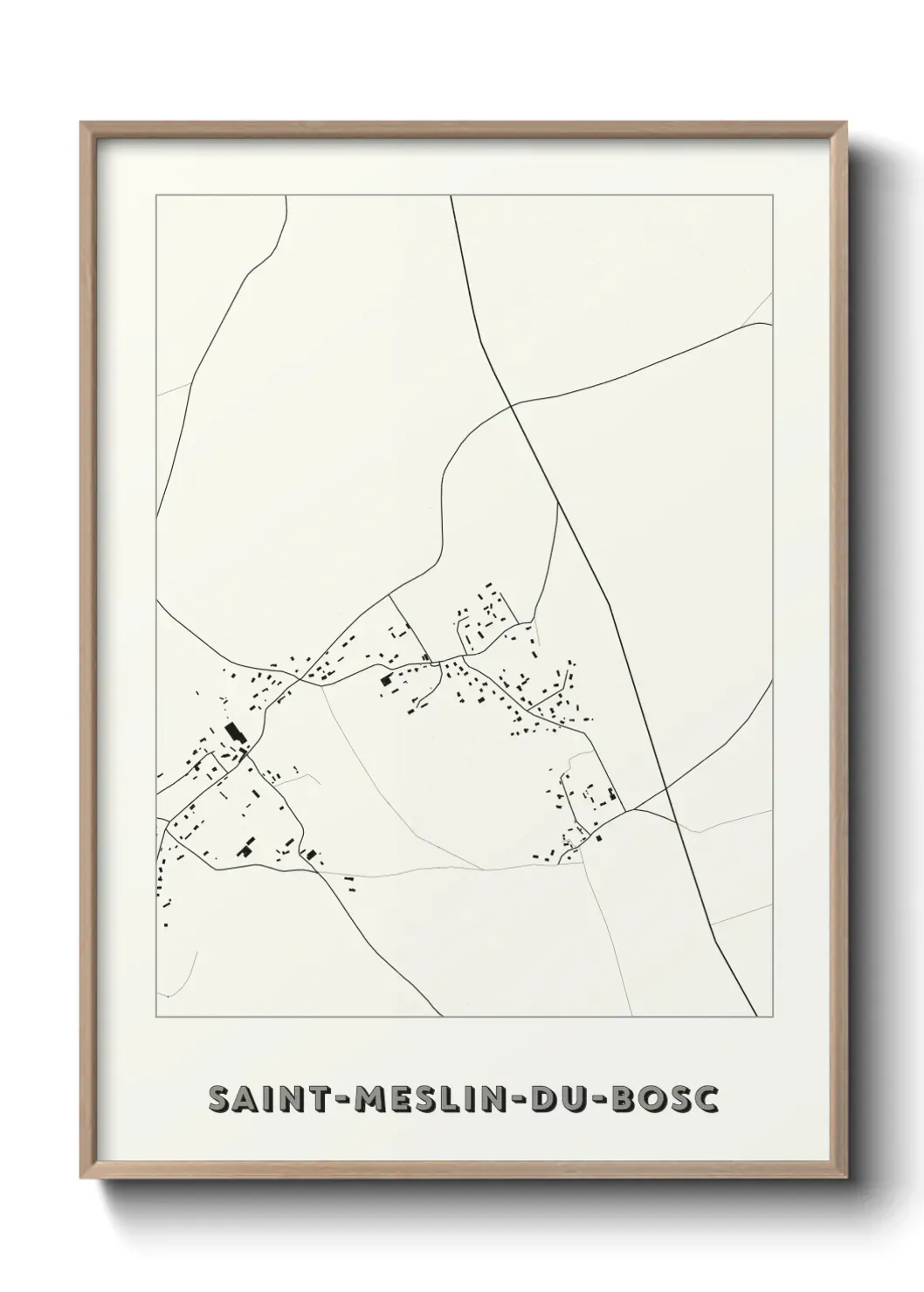 Un poster carte Saint-Meslin-du-Bosc