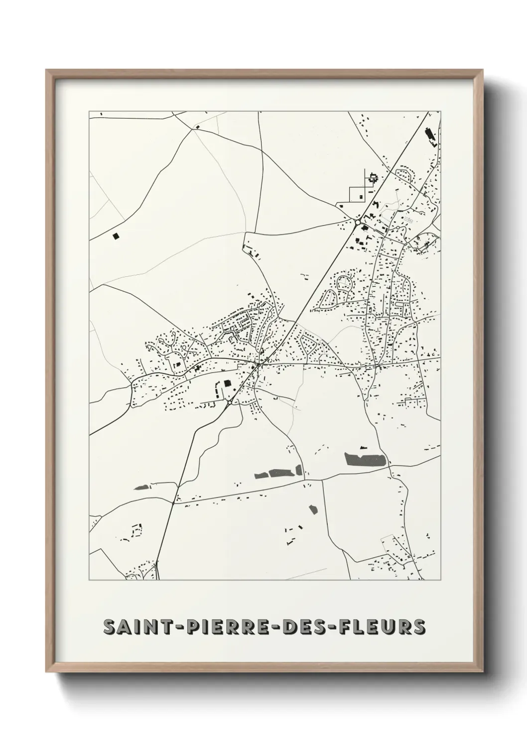 Un poster carte Saint-Pierre-des-Fleurs
