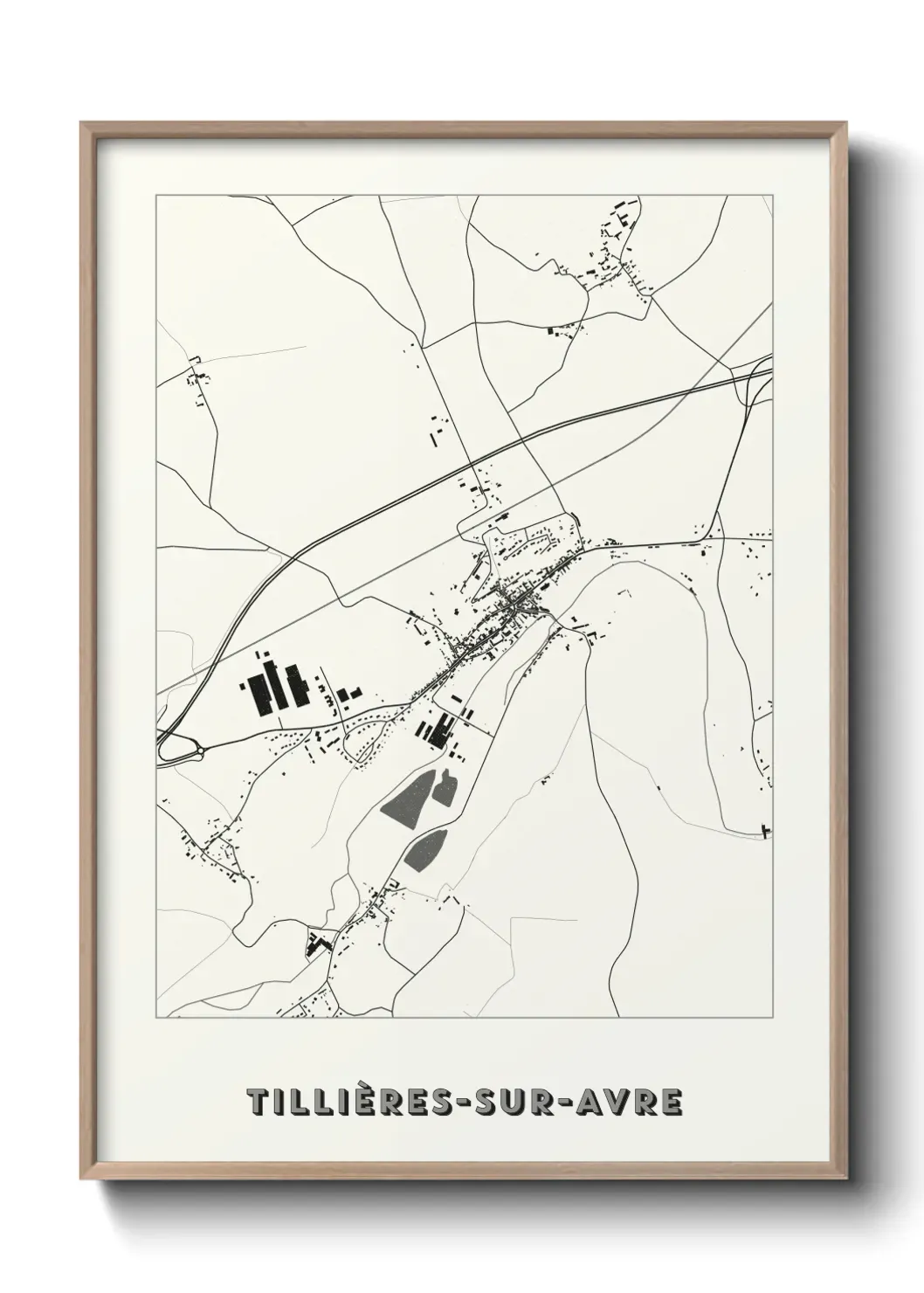 Un poster carte Tillières-sur-Avre