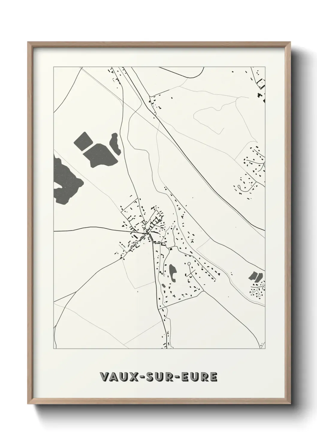 Un poster carte Vaux-sur-Eure