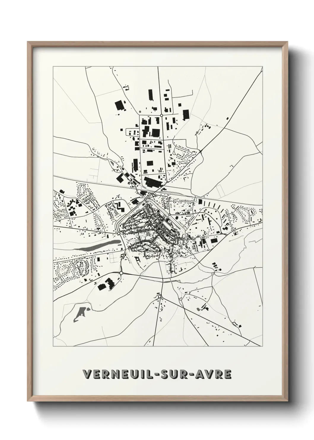 Un poster carte Verneuil-sur-Avre
