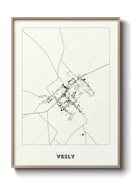 Une affiche de carte sur Vesly