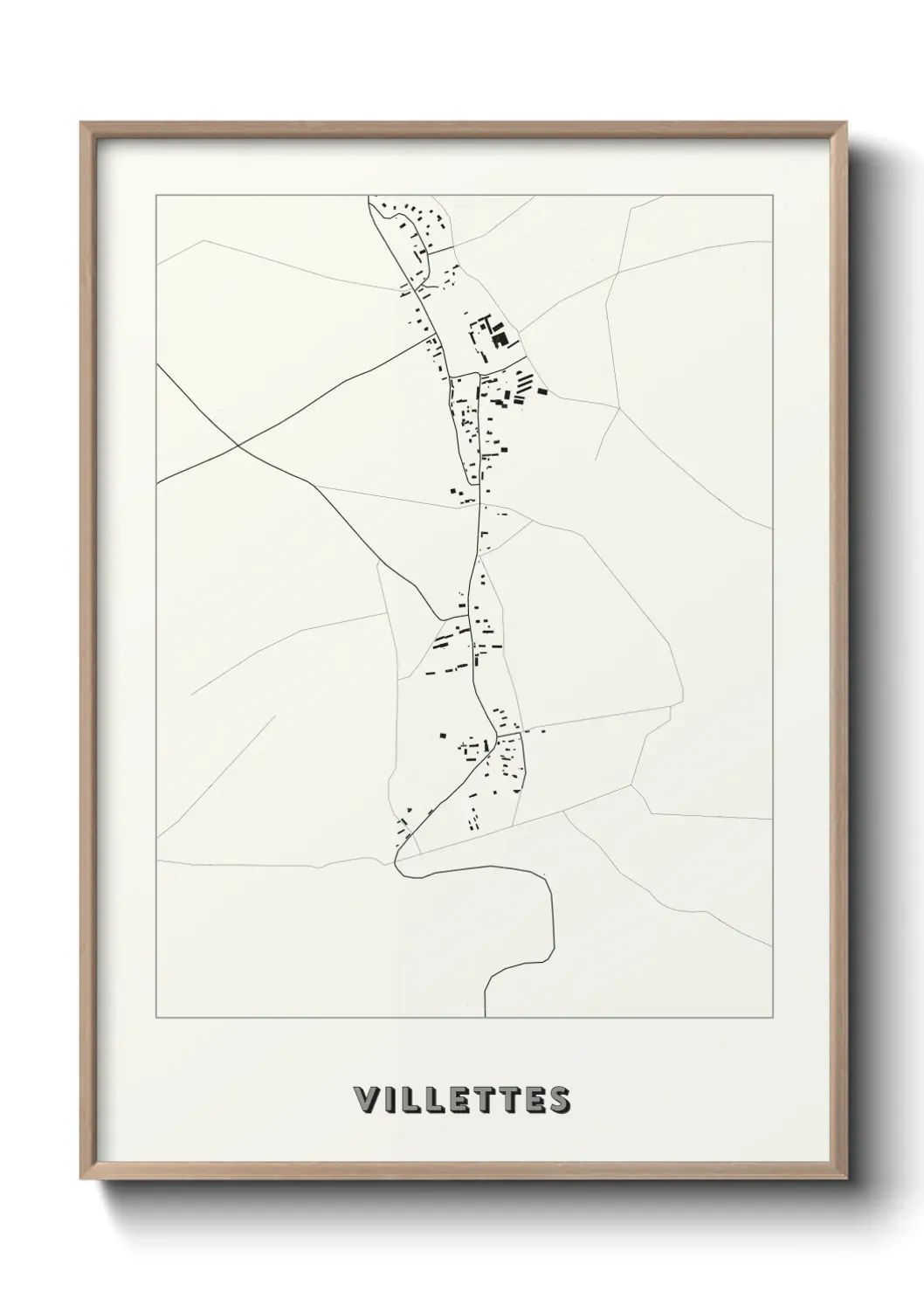 Un poster carte Villettes