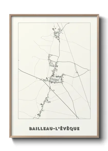 Une affiche de carte sur Bailleau-l'Évêque