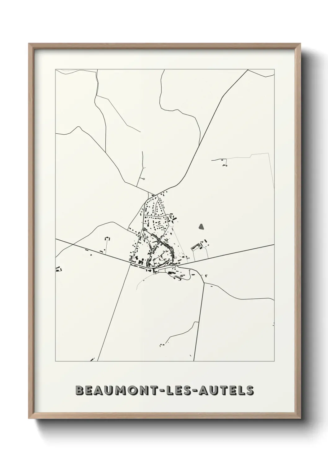 Un poster carte Beaumont-les-Autels