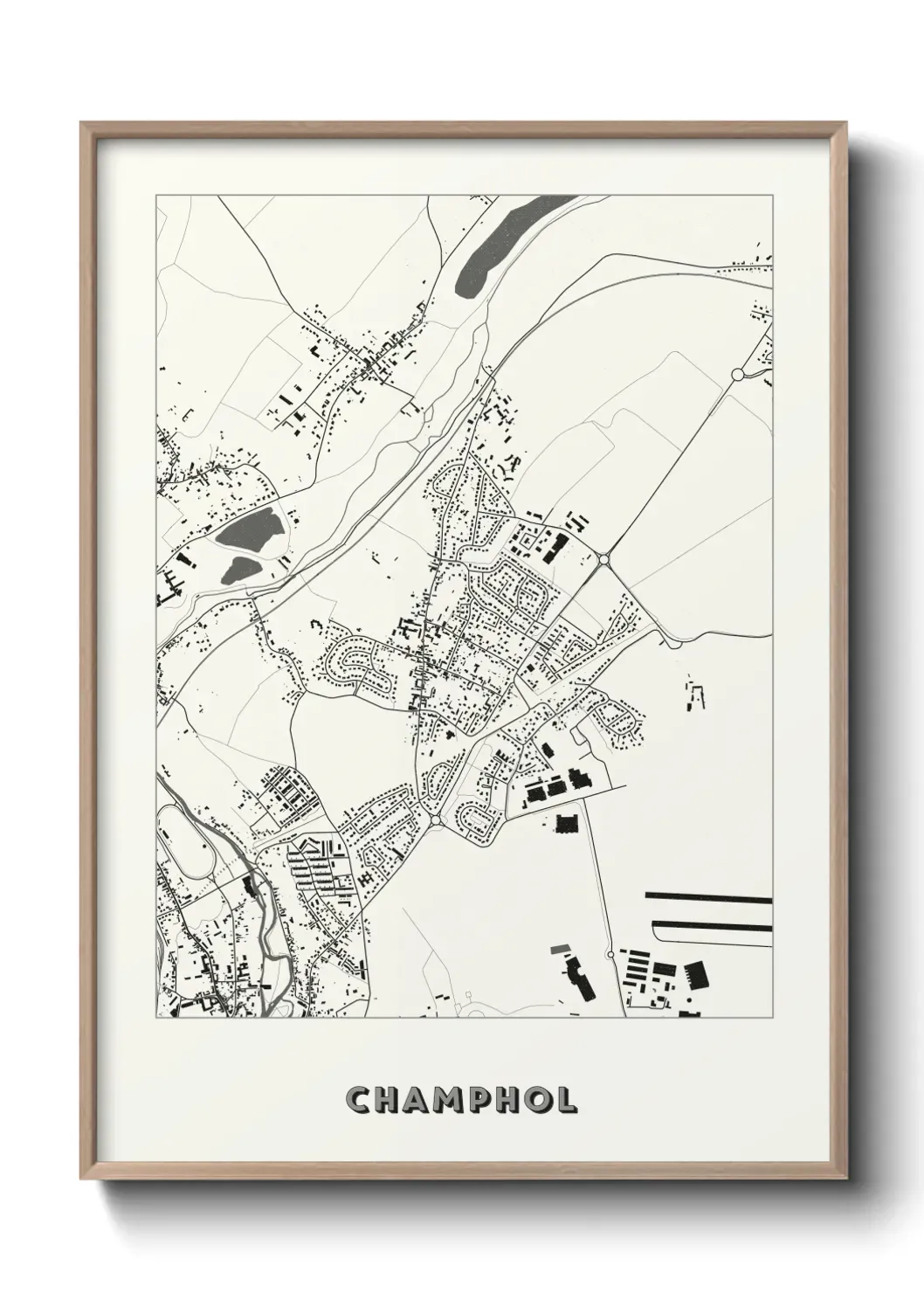 Un poster carte Champhol