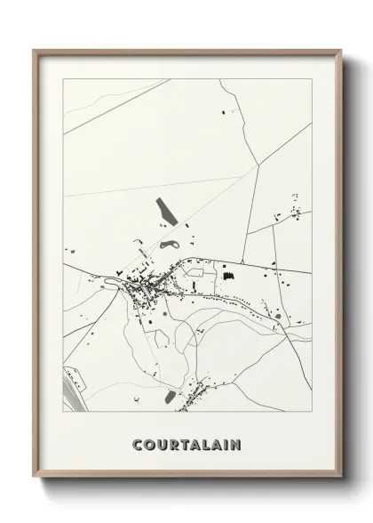 Une affiche de carte sur Courtalain