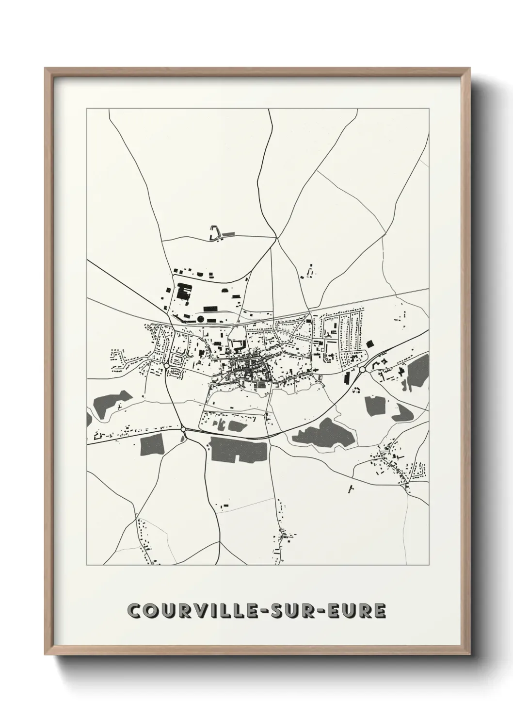 Un poster carte Courville-sur-Eure