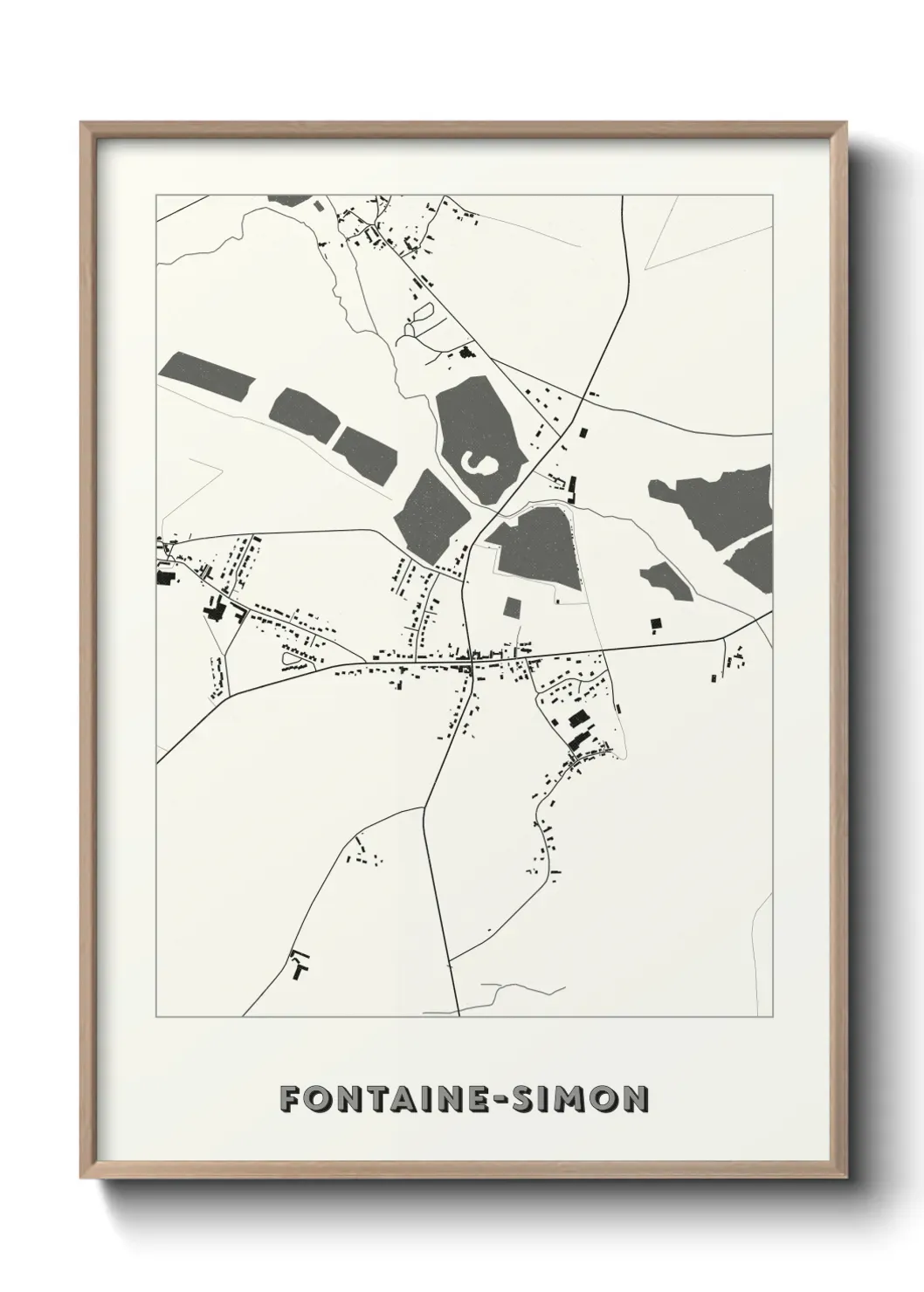 Un poster carte Fontaine-Simon