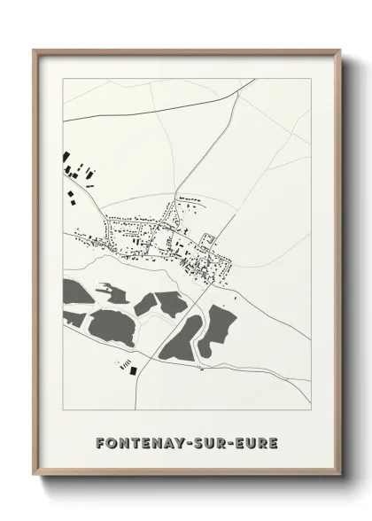 Une affiche de carte sur Fontenay-sur-Eure