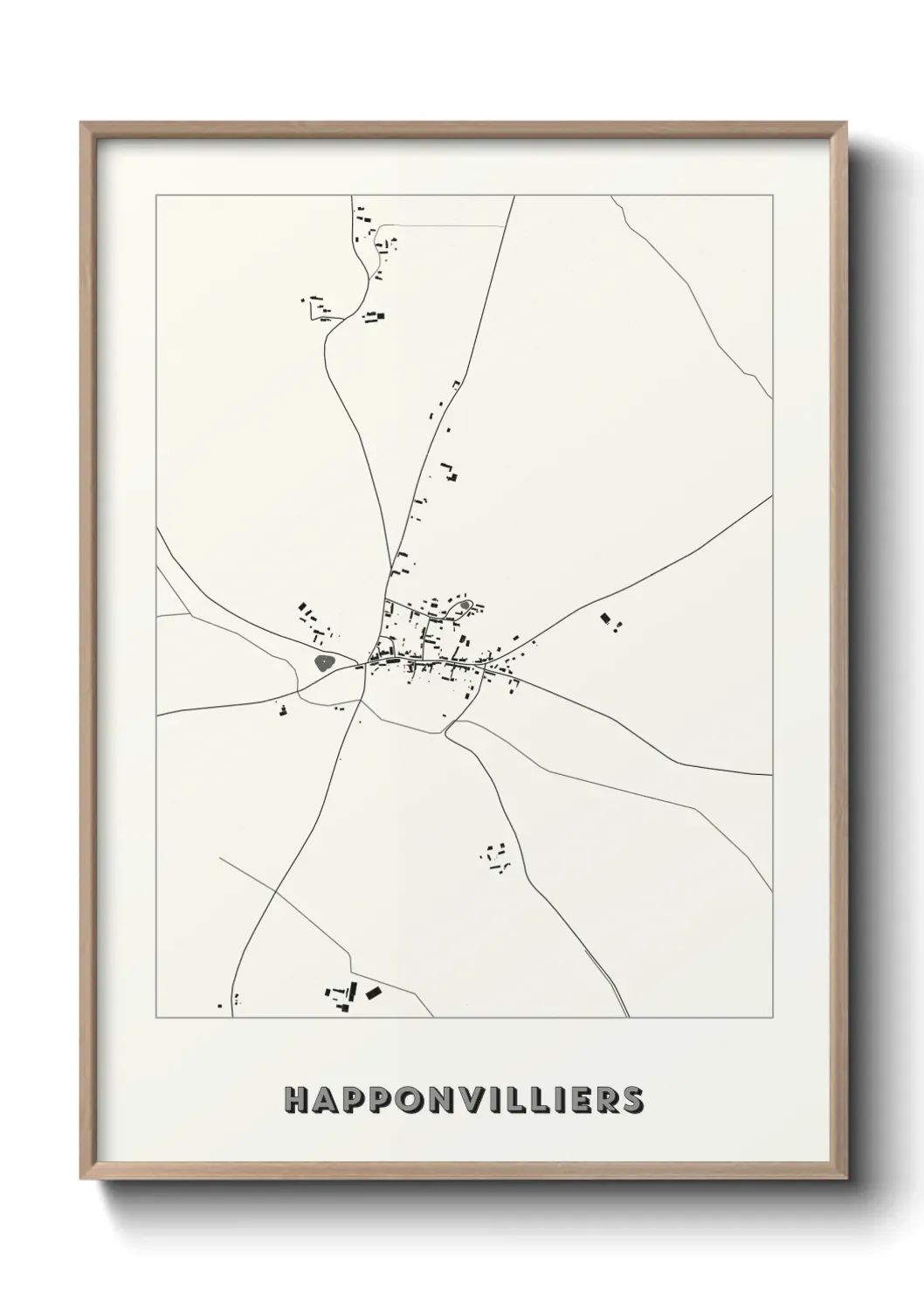 Un poster carte Happonvilliers