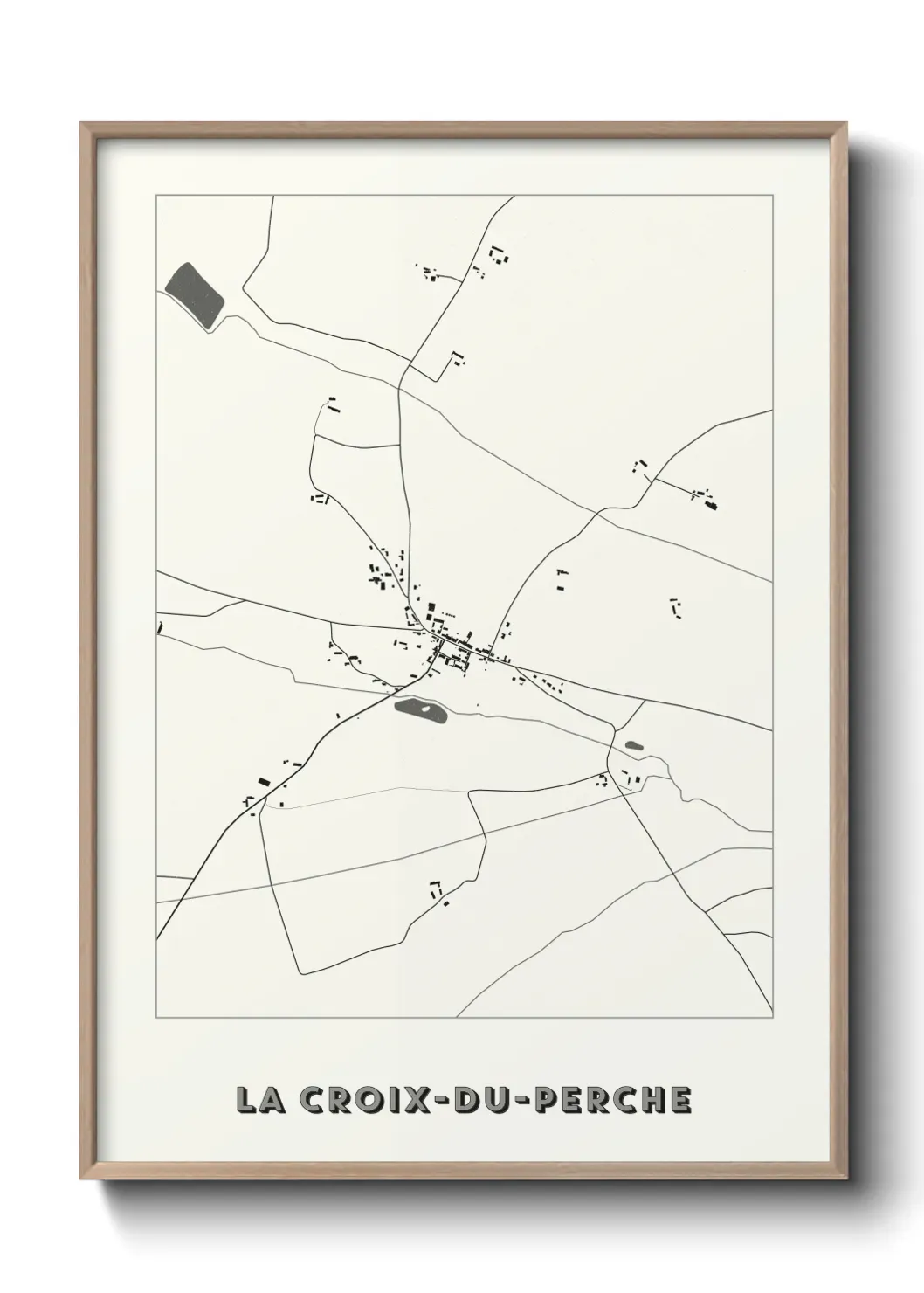 Un poster carte La Croix-du-Perche