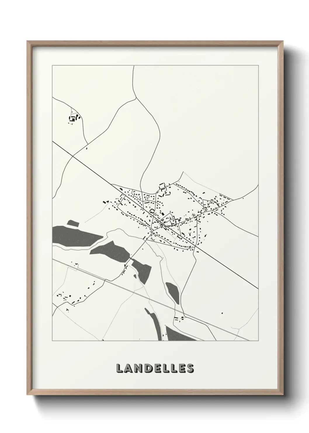 Un poster carte Landelles
