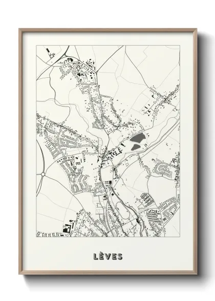 Une affiche de carte sur Lèves