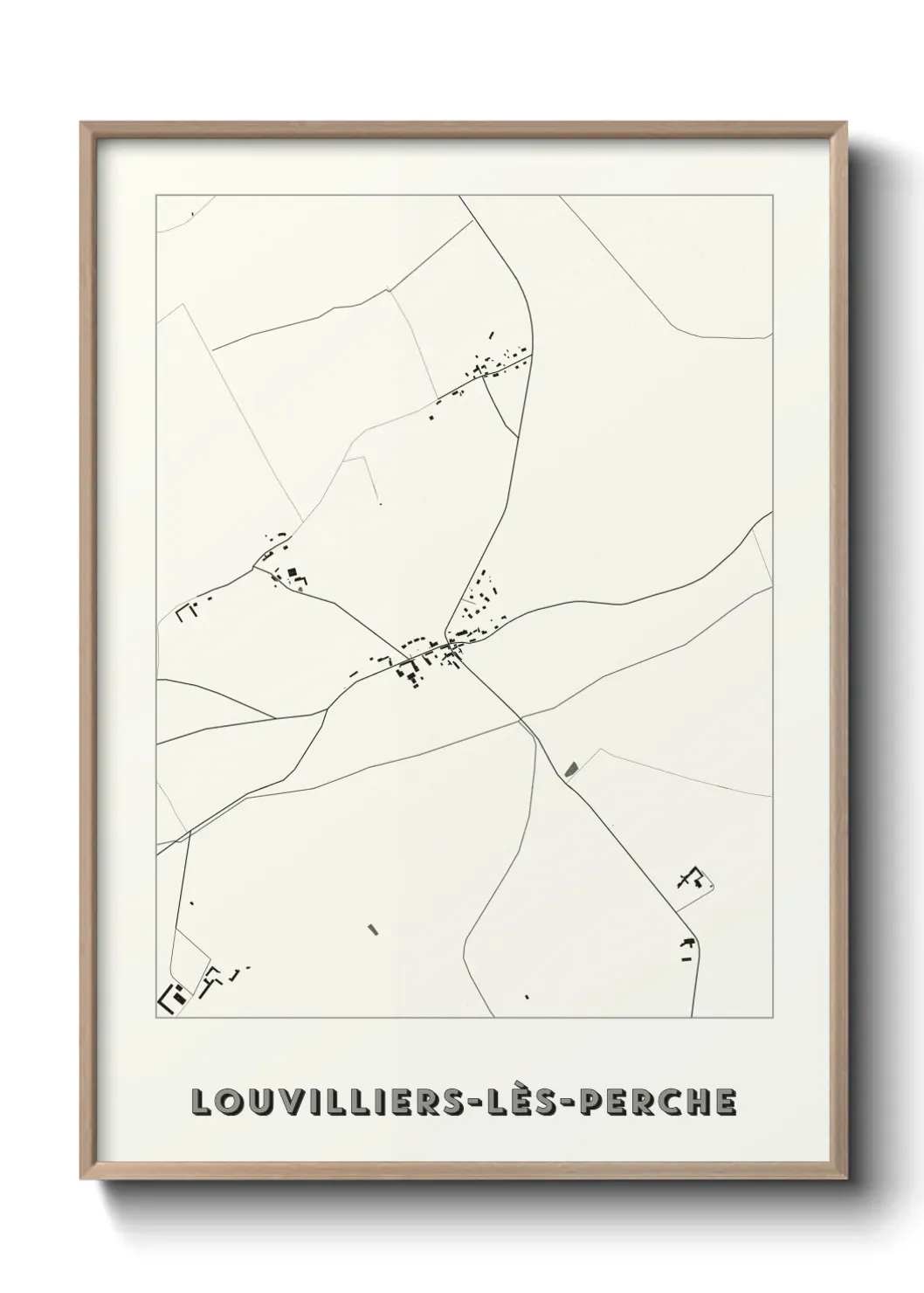 Un poster carte Louvilliers-lès-Perche