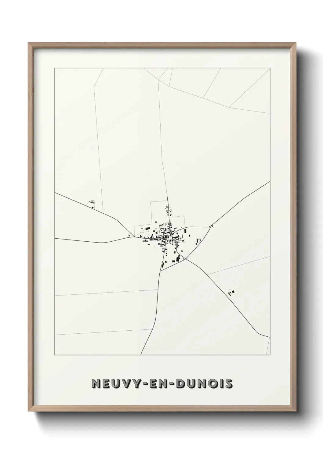 Un poster carte Neuvy-en-Dunois