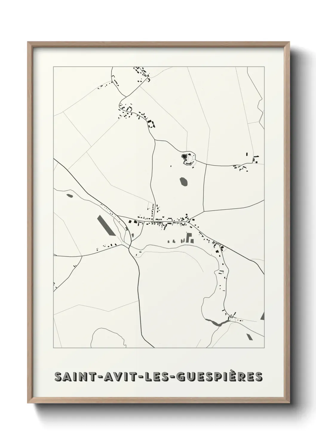 Un poster carte Saint-Avit-les-Guespières