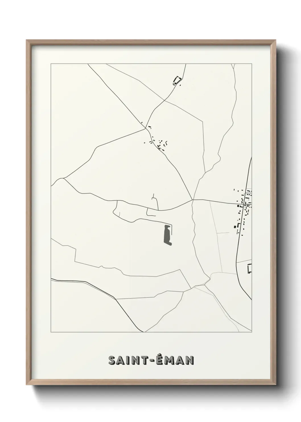 Un poster carte Saint-Éman