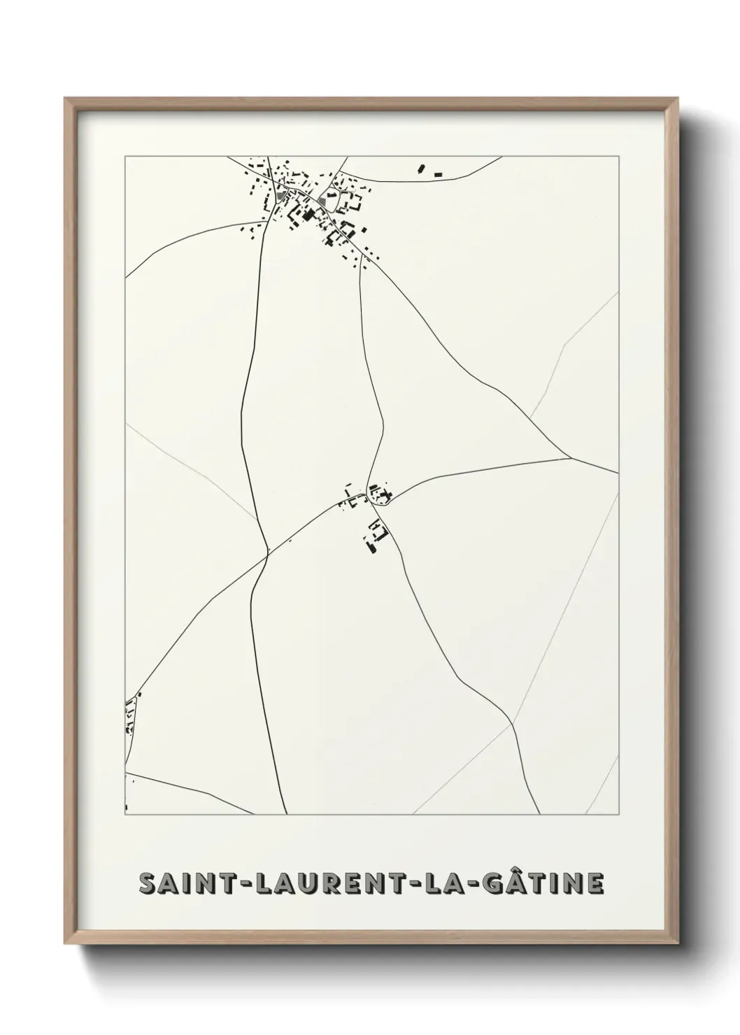 Un poster carte Saint-Laurent-la-Gâtine