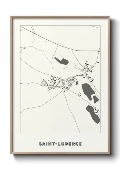 Une affiche de carte sur Saint-Luperce