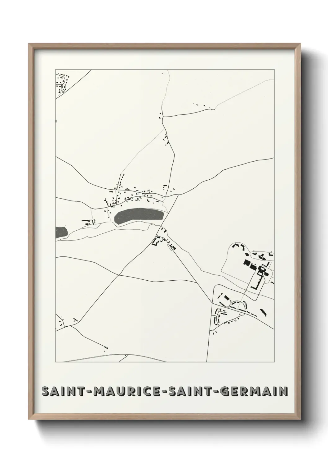 Un poster carte Saint-Maurice-Saint-Germain