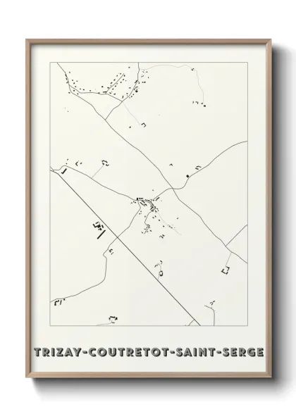 Une affiche de carte sur Trizay-Coutretot-Saint-Serge