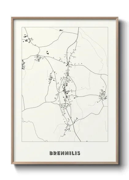 Une affiche de carte sur Brennilis