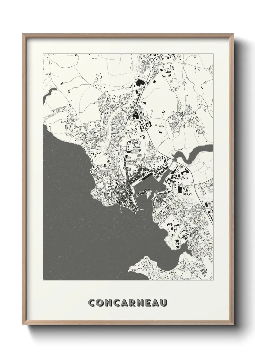 Un poster carte Concarneau