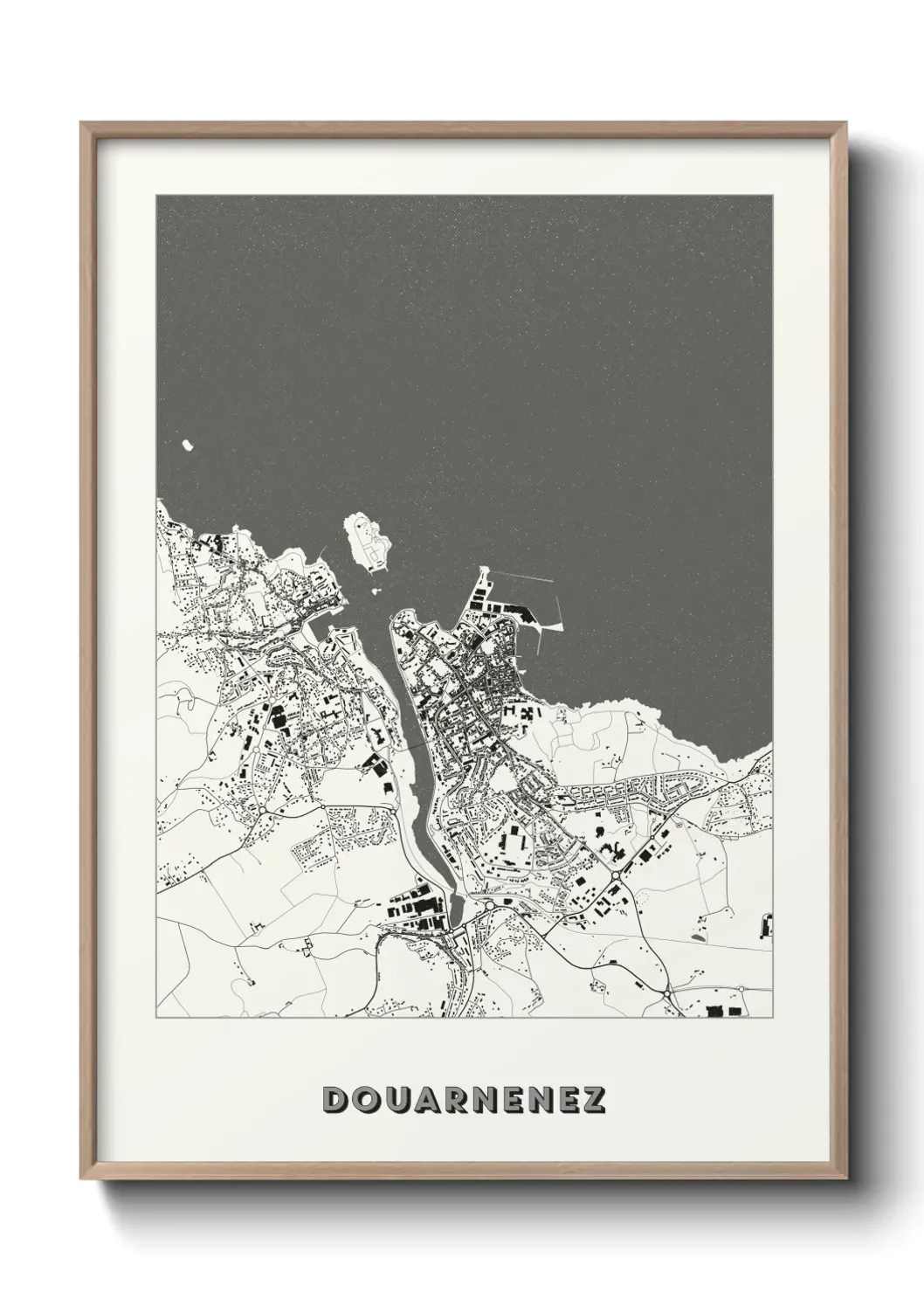 Un poster carte Douarnenez