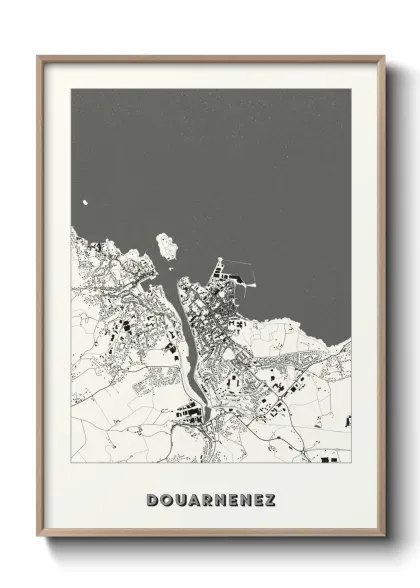 Une affiche de carte sur Douarnenez