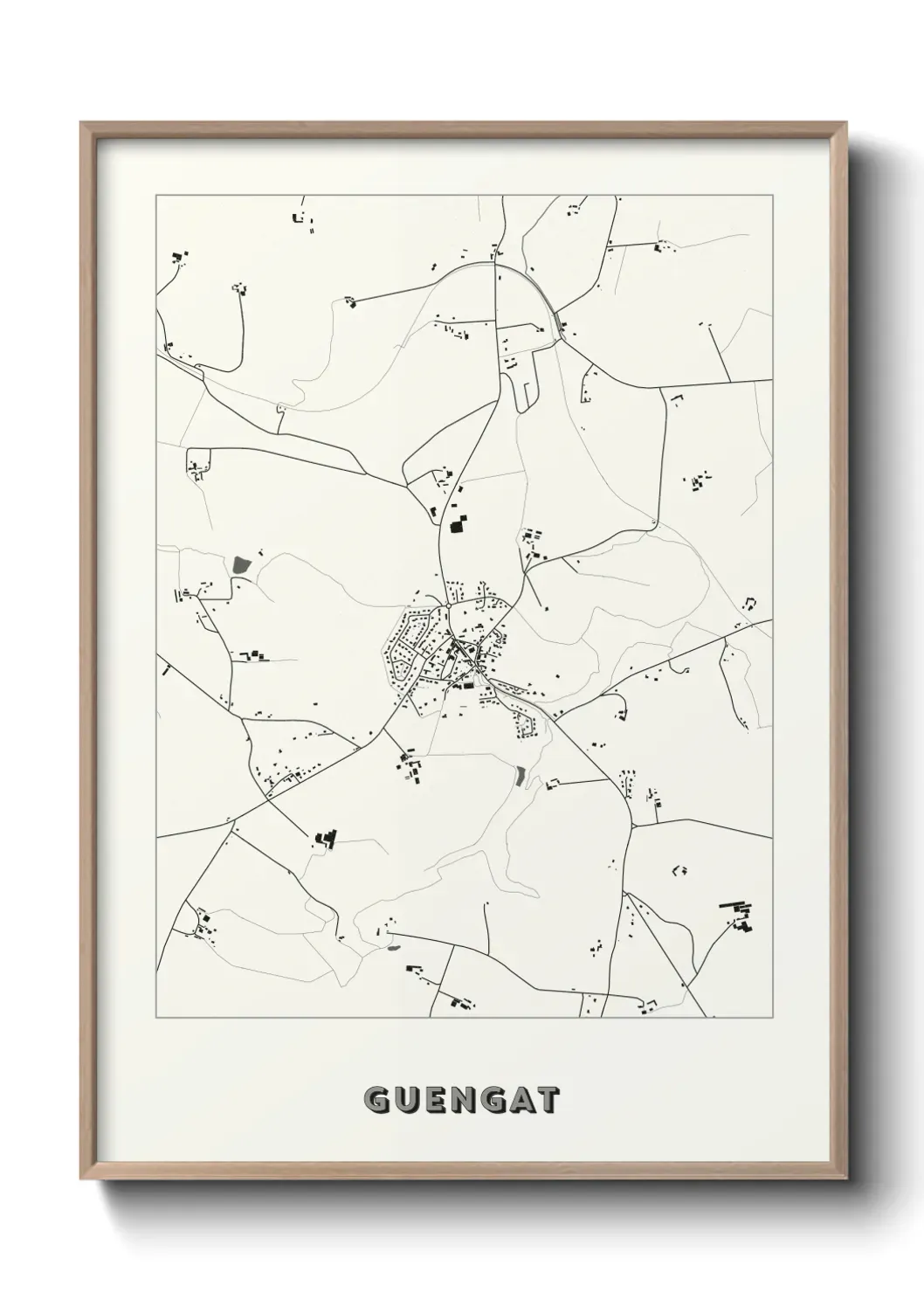 Un poster carte Guengat