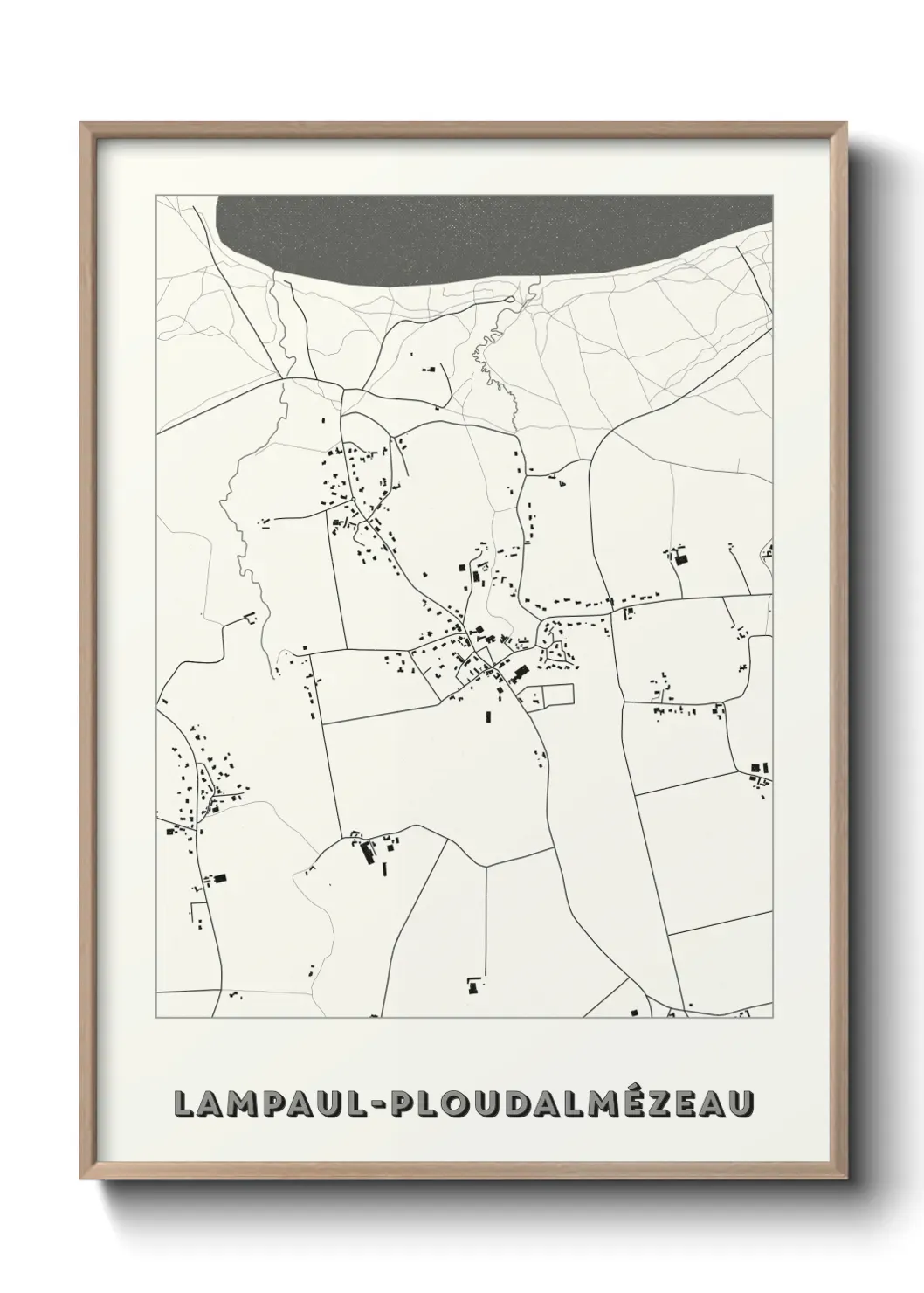 Un poster carte Lampaul-Ploudalmézeau