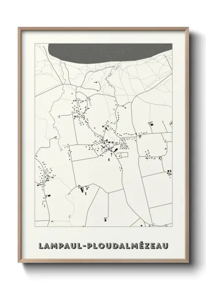 Une affiche de carte sur Lampaul-Ploudalmézeau