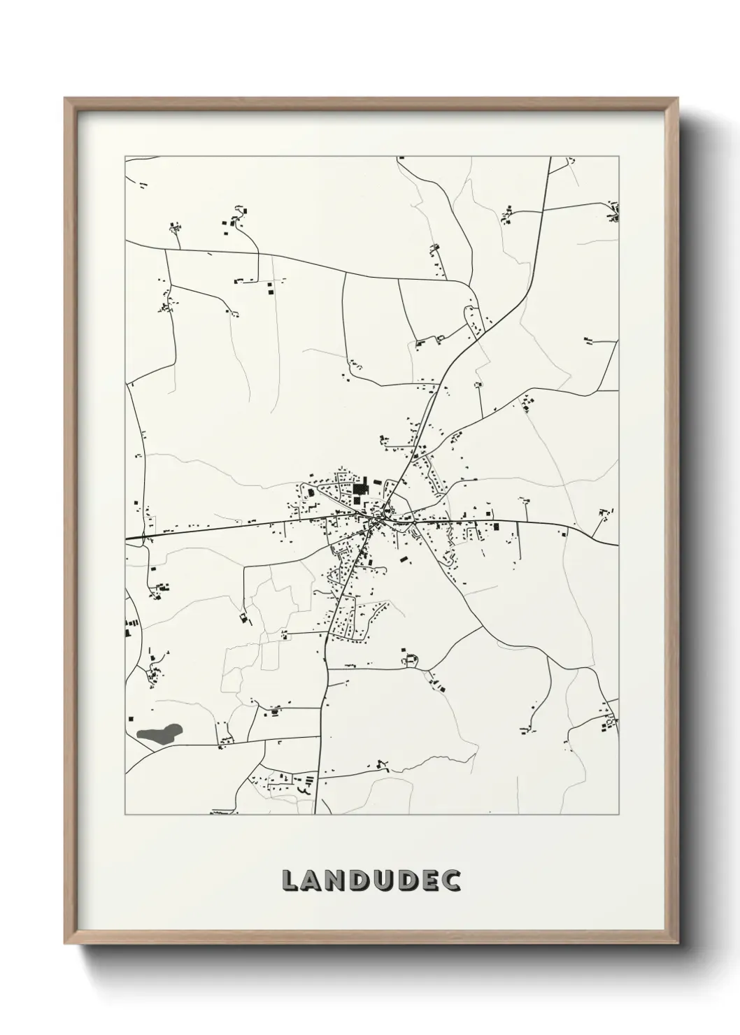 Un poster carte Landudec