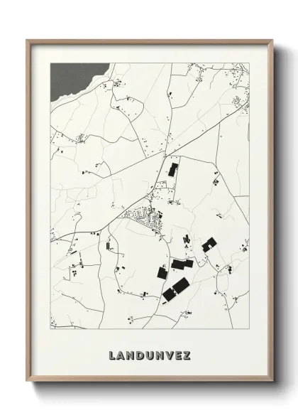 Une affiche de carte sur Landunvez