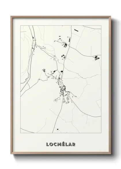 Une affiche de carte sur Locmélar