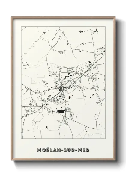 Une affiche de carte sur Moëlan-sur-Mer