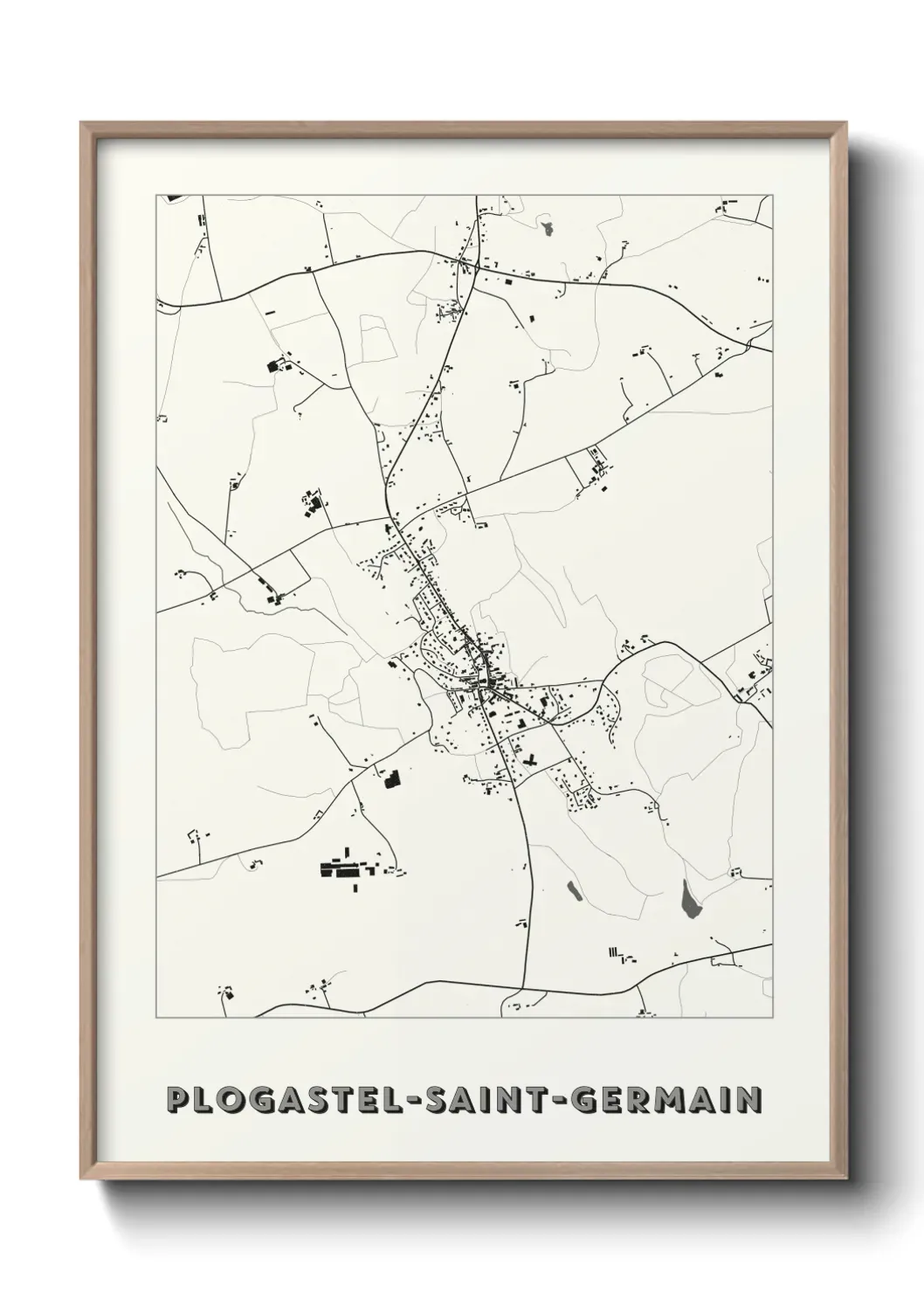 Un poster carte Plogastel-Saint-Germain