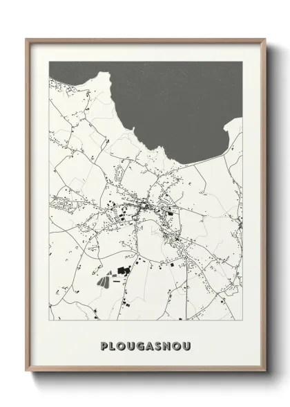 Une affiche de carte sur Plougasnou