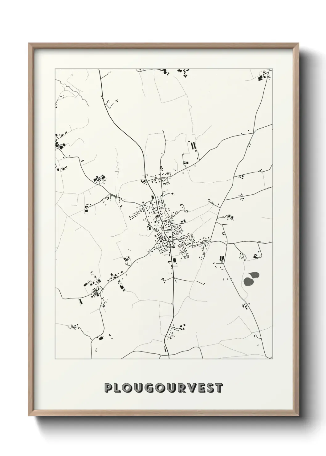 Un poster carte Plougourvest