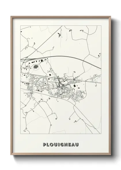 Une affiche de carte sur Plouigneau